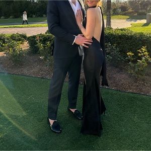 SAU LEE PENELOPE BACKLESS SATIN GOWN